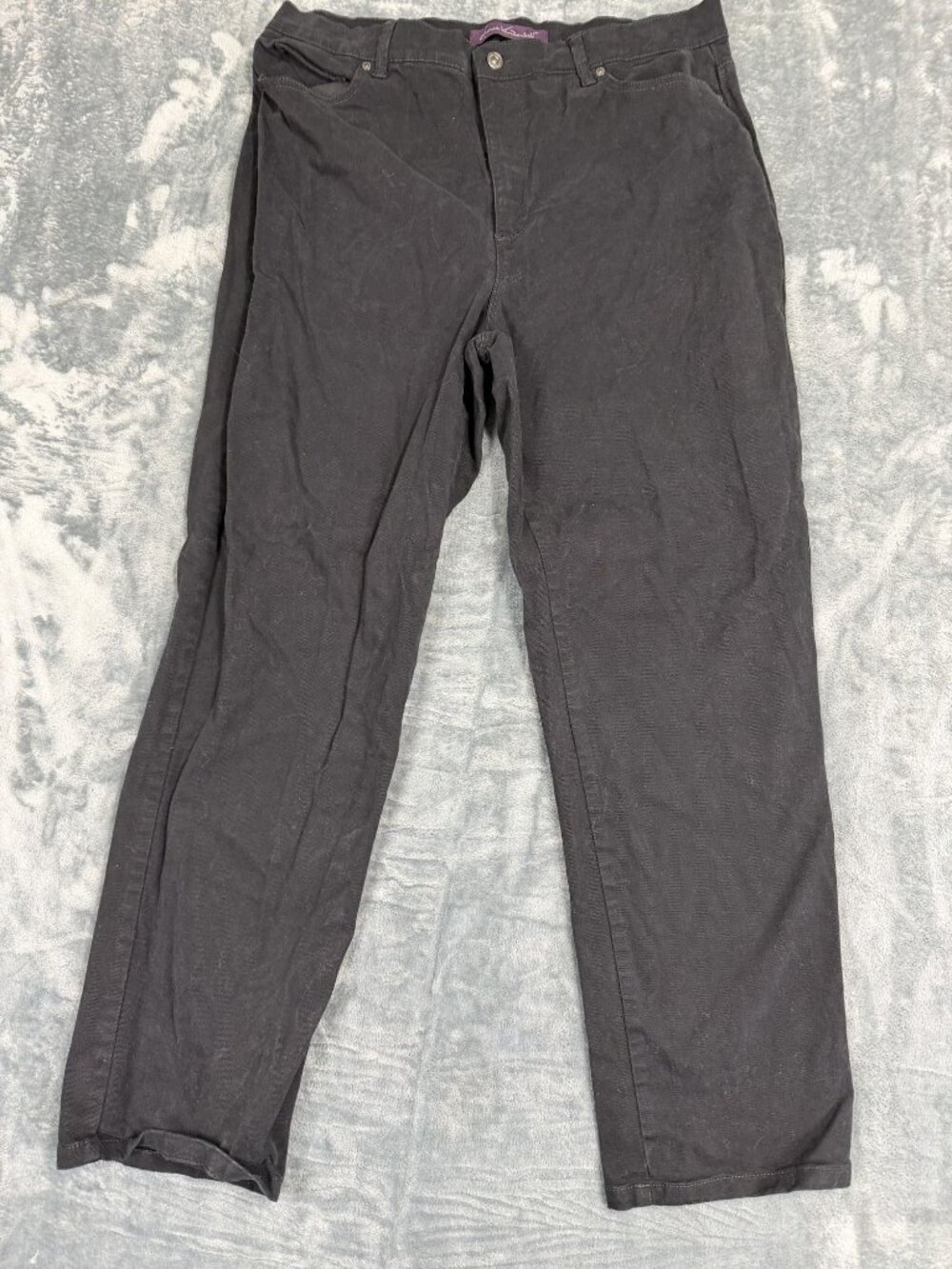 Gloria Vanderbilt Amanda Black Straight-Leg Pants Womens Size 18 Cotton Blend